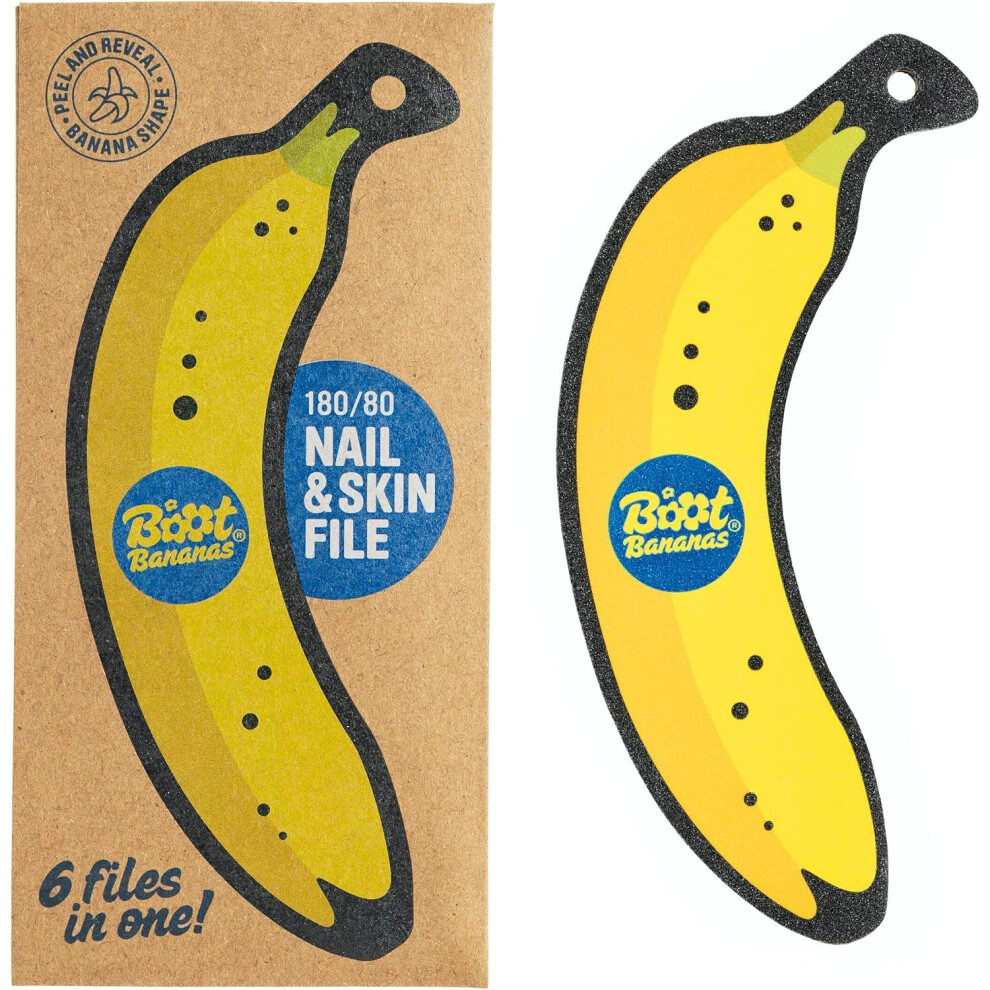 Boot Bananas 2-In-1 Nail & Skin File ? 6 Dual-Grit Emery Board Nail Files For Hard Skin, Callus, As Heel File, Verruca File, Foot Filer & Foot Buffer