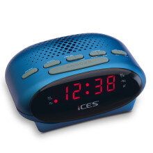 FM-Radiowecker mit zwei Alarmen und LED-Anzeige - Blau