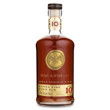 BACARD? Gran Reserva Diez 10 Year Old, 40% ABV, 70cl / 700ml, Premium Caribbean Rum, Barrel Aged 10 Years in Oak Casks Under the Caribbean Sun