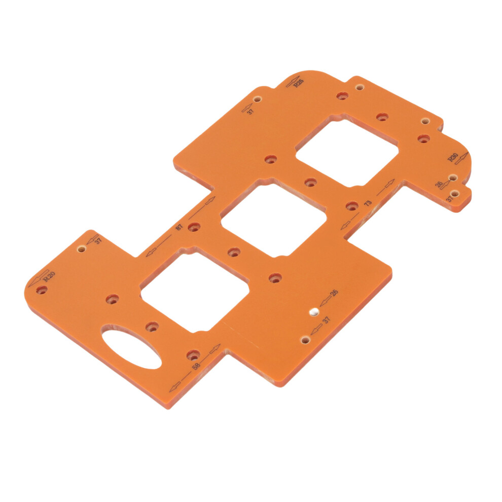3-In-1 Slotting Template 70X60mm R20 R25 R30 Drilling Guide For Woodworking 6941383172622