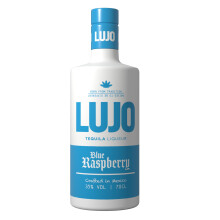 Lujo Blue Raspberry Tequila - Glow in the dark bottle | Made Using Agave Tequila | Perfect for Gifts, Parties and Celebrations | 35% vol. | 70cl.