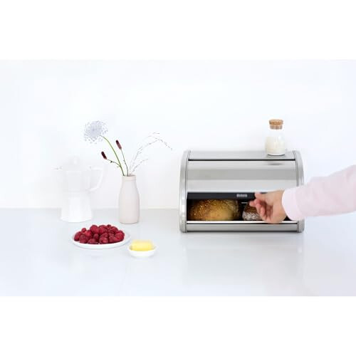 Brabantia Brabantia 348907 Roll Top Bread Bin, Medium - Matt Steel 1