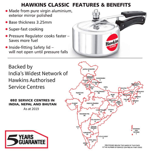 Hawkins Classic Pressure Cookers (2 Litre), Aluminium 2