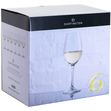 Dartington Crystal Six White Wine Glasses, Set of 6 | White Wine Glasses | 223mm | 350ml | Suitable for Everyday use and Special Occasions, Six is a