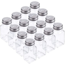 Tebery 16 Pack 3oz Clear Salt and Pepper Shakers Glass Set Classic Design