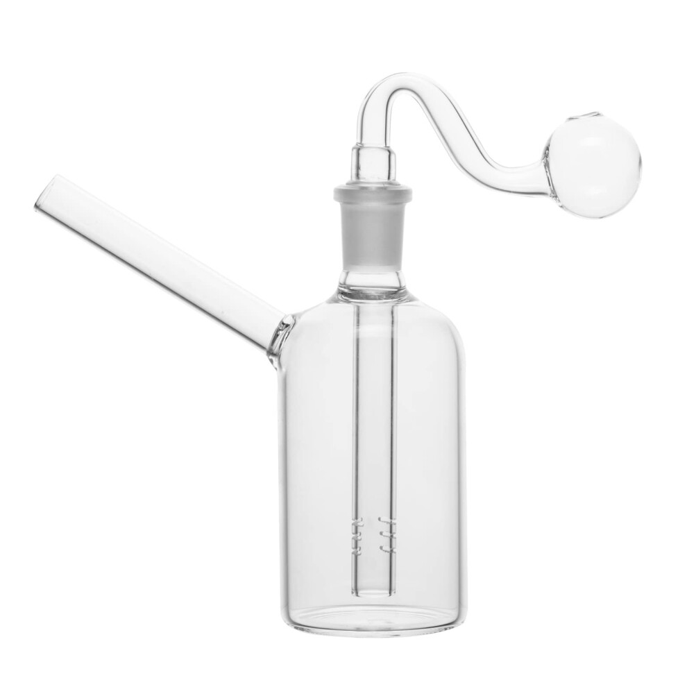 Rora 14.5Mm Glass Water Bong Glass Handmade Recycler Pipes Thick Clear Pipe Small Mini Bong(Clear)