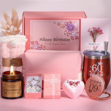 60th Birthday Gifts for Women, Personalised Birthday Hampers for Women Turning 60, Funny 60 Year Old Pamper Gift Basket for Best Friend, Mum, Sister,