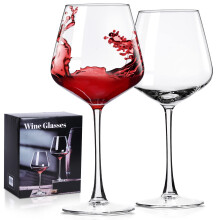 PARACITY Wine Glasses Set of 2, Hand Blown Crystal White and Red Wine Glasses, Burgundy Wine Glass for Red and White Wine, 16oz Red Wine Glasses for