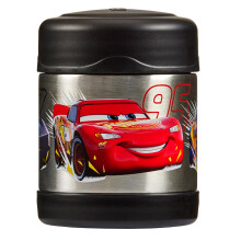 Thermos - Disney Cars Food Flask (290ml) - BPA Free, Stainless Steel, Spill Proof, Lightning McQueen Thermal Kids Flask with Personalised Name Labels