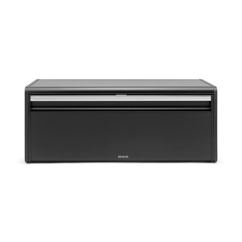 Brabantia Brabantia Fall Front Bread Bin ? Large Countertop Storage Box for Bread, Bagels, Rolls ? Space-Saving Design with Flat Top ? Matt Black