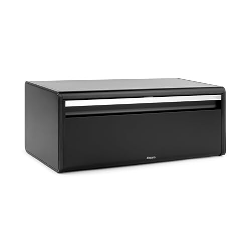 Brabantia Brabantia Fall Front Bread Bin ? Large Countertop Storage Box for Bread, Bagels, Rolls ? Space-Saving Design with Flat Top ? Matt Black 1