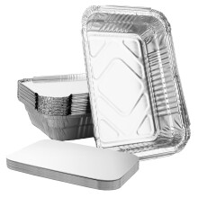 WOPPLXY 60 PCS Aluminium Foil Trays with Lids, 22 x 16 x 5CM Large Tin Foil Food Containers with Lids, 1000ml Foil Trays for Food Storage, Oven Tray,