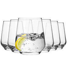 Krosno Water Drinking Glasses Tumbler Set Trend for Home | Set of 6 | 400 ML | Splendour Collection | Whiskey Glasses Glass Cups Juice Scotch |