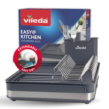 Vileda pos-37047 Dish Drainer, Stainless Steel, Darkgray