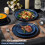 HaWare Dinner Set, 12 Piece Stoneware Dinnerware Service for 4, Reactive Glaze Dining Ware Include Plates and Bowls, Chip and Scratch Resistant, 4