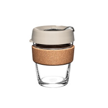 KeepCup Reusable Tempered Glass Coffee Cup | Travel Mug with Splash Proof Lid, Brew Cork Band, Lightweight, BPA Free | Medium | 12oz / 340ml | Filter