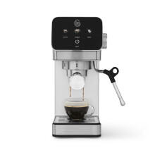 Swan SK22153 Mini Digital Espresso Coffee Machine, Digital Touch Controls with 3 Pre-Sets, 20 Bar Pressure, Built-in Milk Frother, Compact Design,