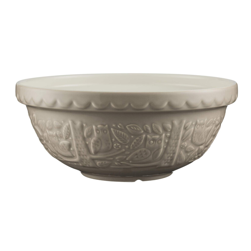 Mason Cash In The Forest Owl Mixing Bowl 4 Litre | 26Cm Stone S18 Stoneware Bowl For Bread, Cake, Cookie, Pastry & Pudding Mixes, Embossed Woodland