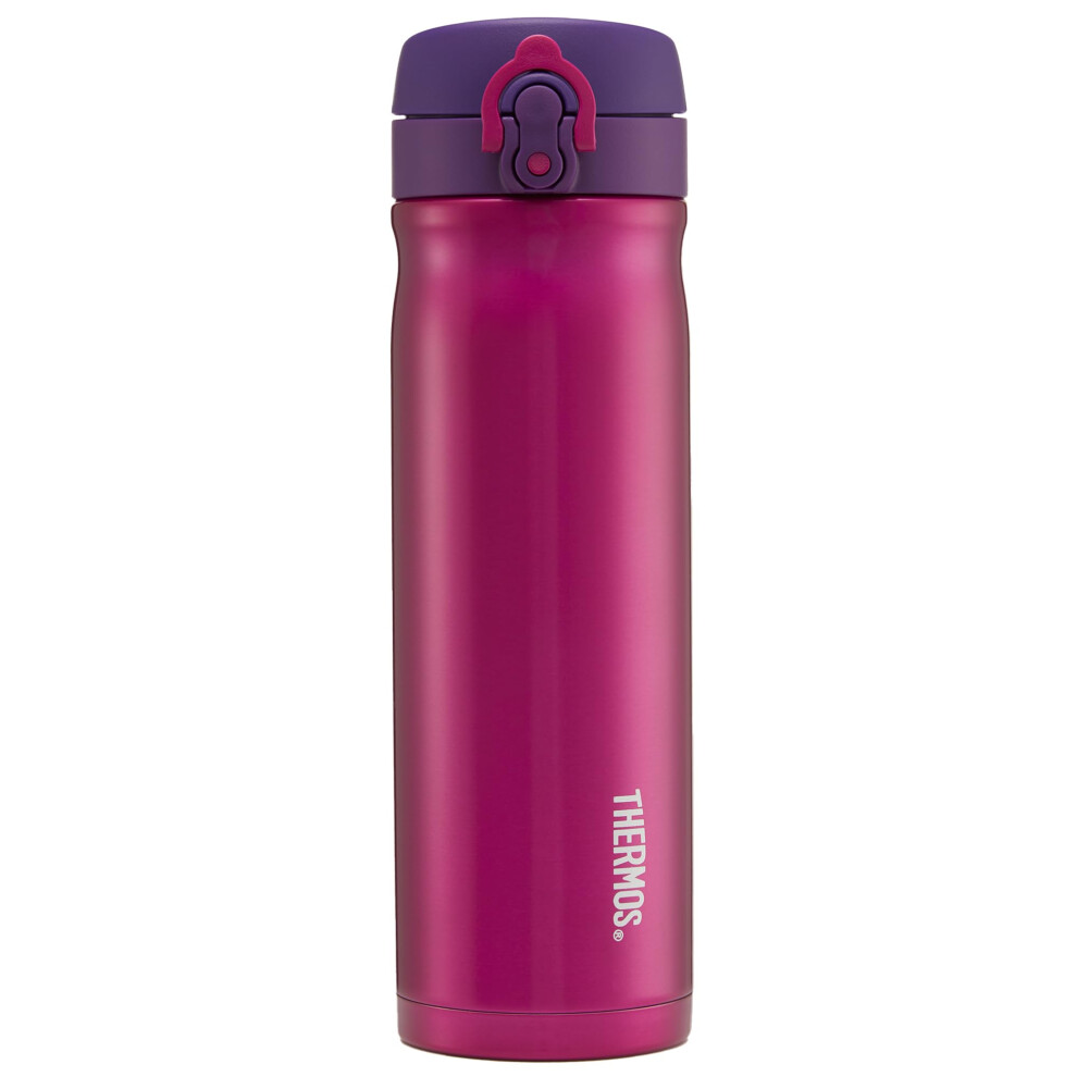 Thermos - Direct Drink Flask (470Ml) Reusable Insulated Stainless Steel Thermal Coffee Cup For Hot Or Cold Drinks, Vacuum Sealed Water Flask With Pink