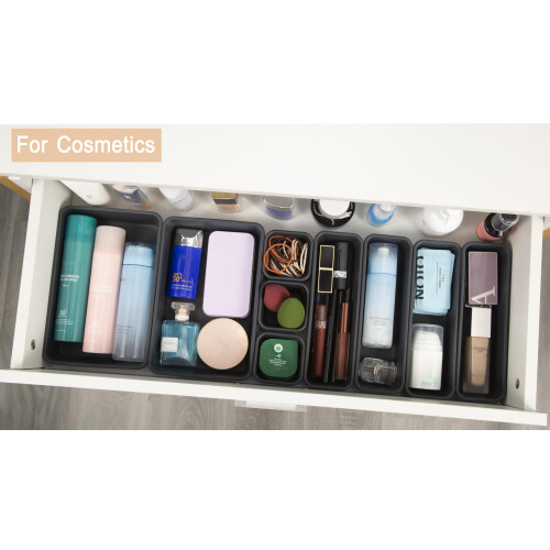 Kutesna 15 PCS Interlocking Desk Drawer Organiser Separator for Office,Bathroom,Kitchen,Makeup 2