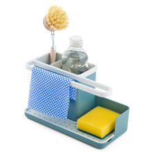 simplywire ? Sink Tidy/Caddy ? Kitchen Sink Organiser ? Removable Drip Tray ? Non-Slip ? Teal Blue and White