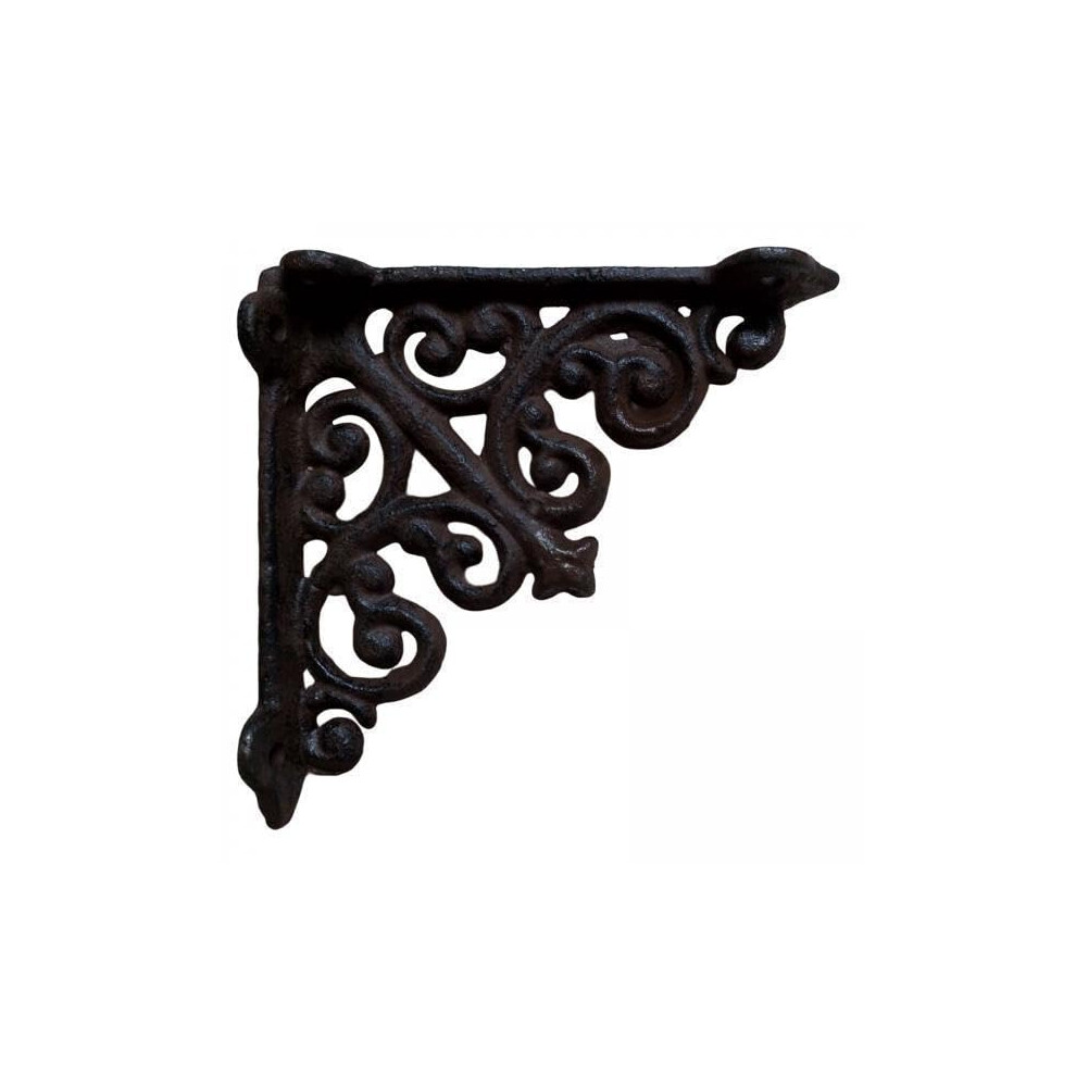 4X Vintage Cast Iron Wall Shelf Brackets Heavy Duty Right Angle Support For Rustic Wood Shelves 9070919381614
