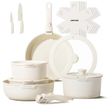 JEETEE Pots and Pans Set Non Stick 17pcs, Kitchen Cookware Sets with Detachable Handle, Induction Nonstick Cookware Set with Removable Handle,