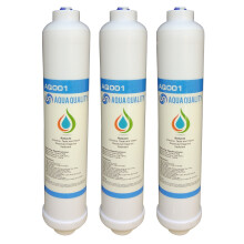 Aqua Quality Water Filter, In Line, 3 Pack - Also Suitable for Fridge, Under Sink, Plumbed in Water Cooler, NSF/ANSI 42 Certified