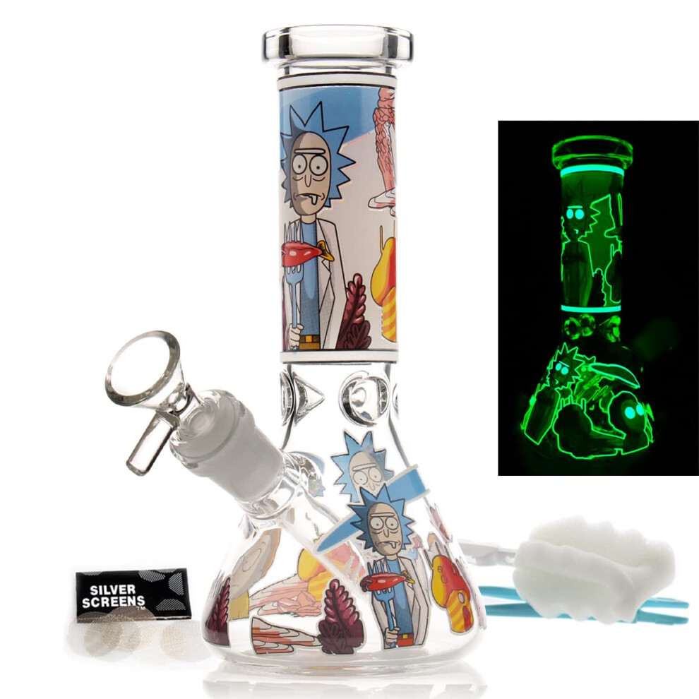 Bongbongbong Glass Bong With Percolate, Mini Bong With 14.5Mm Bong Bowl Height 20Cm Weight 400G Glass Pipe For Smoking Bongs