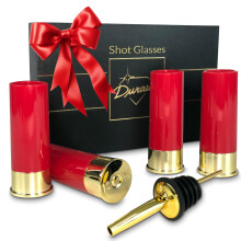 12 Gauge Bullet Shot Glass Gift Set, Bullet Glass with Pourer, Shotgun Shell Shot Glasses Set, Plastic Bullet Shot Glasses, Shot Gun Shell Shape Best