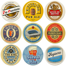 Man City Beer Mats x9