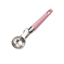 Stainless Steel Ice Cream Scoop with Ergonomic Thumb Press for Hard Ice Cream, Melon and Fruit