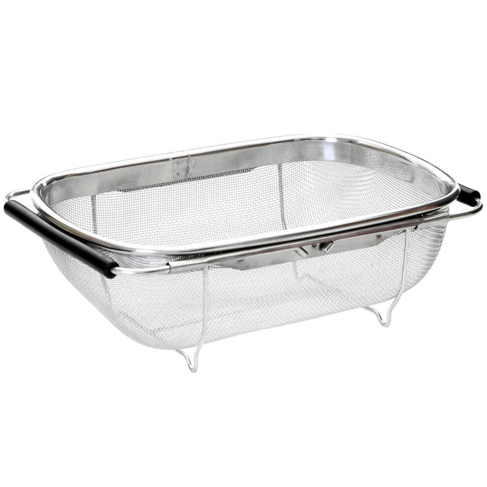 Premier Housewares Kitchen Sink Strainer Wire Mesh Over Sink Colander Rice Strainer Sink Strainer Basket Large Sieve Dimensions (H X W X D): 11 X 30 X