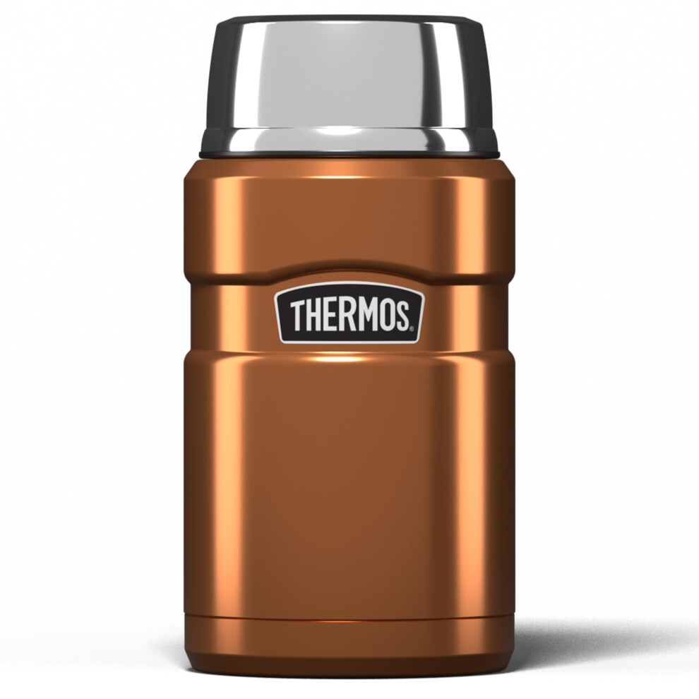 Thermos Stainless King Food Flask, 710Ml Capacity - Sleek Multi- Purpose Flask For Daily Food Prep - Durable Stainless Steel With Classic Copper