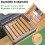 MASS DYNAMIC Bamboo Cutlery Tray, Expandable Drawer Organiser, Space-Saving 5-7 Storage Compartments Holds Silverware, Kitchen Utensils, Office 3