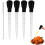 4 Pcs 28cm Black Turkey Baster for Cooking with 1PC Cleaning Brush, Essential Kitchen Gadget for Basting While Roasting, Kitchen Tools & Gadgets 1