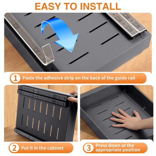 Pull out Cabinet Organiser, Slide out Drawers for Kitchen Cabinets, no Drill Adjustable Drawers, pull out Kitchen Storage,Cupboard Organiser that 2