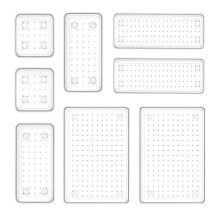 YHSKJCD 8 Pcs Clear Plastic Drawer Organiser Trays Desk Versatile Kitchen Drawer Organiser Bins Tray for Makeup Bedroom Office