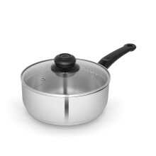 Swan SWPS5028SS Townhouse 16cm Stainless Steel Saucepan with Glass Lid, Suitable for All Hob Types (including induction), Dishwasher Safe, Stainless