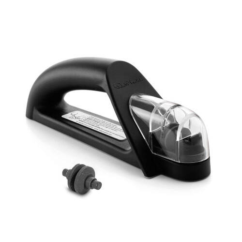 Robert Welch Robert Welch Hand-Held Knife Sharpener. MULTI AWARD WINNING DESIGN - The Ceramic Wheel Sharpens Blades To Exact 15? Angle. 10 Year Guarantee. 2