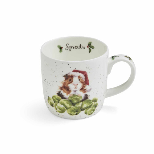 Wrendale Wrendale Designs Sprouts (Guinea Pig) single mug, White 1