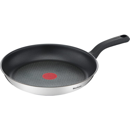 Tefal Comfort Max 26cm Stainless Steel Frying Pan, Durable Non-Stick Pan with Thermo-Spot Heat Indicator, Induction Compatible Base, Comfortable Grip