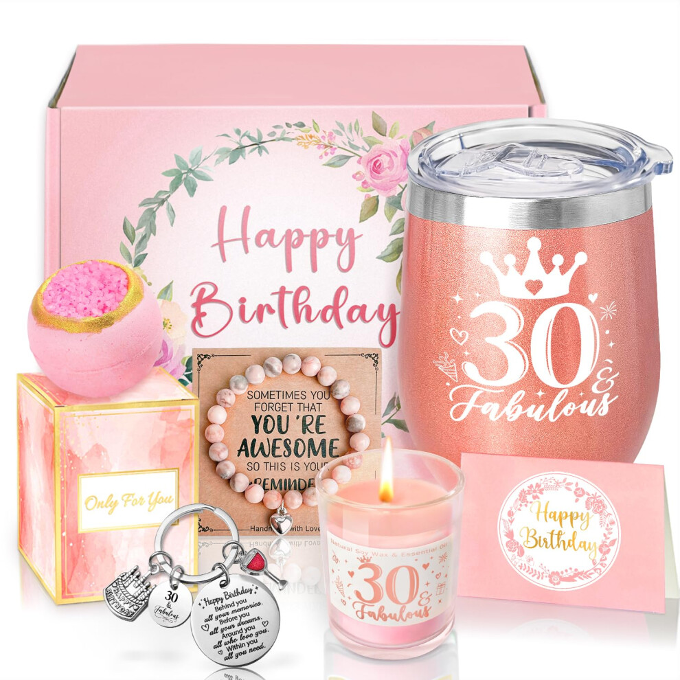 Sheinly 30Th Birthday Gifts For Women, Happy 30Th Birthday Basket Gifts Box For Best Friends Female Mum Wife Daughter Sister Her Girlfriend Coworker Bestie By