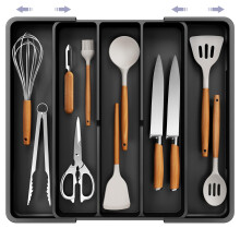 Kitsure Expandable Cutlery Drawer Organiser ? Large Cutlery Tray with 5 Compartments, Ideal for Kitchen Storage & Organisation, Home & Kitchen