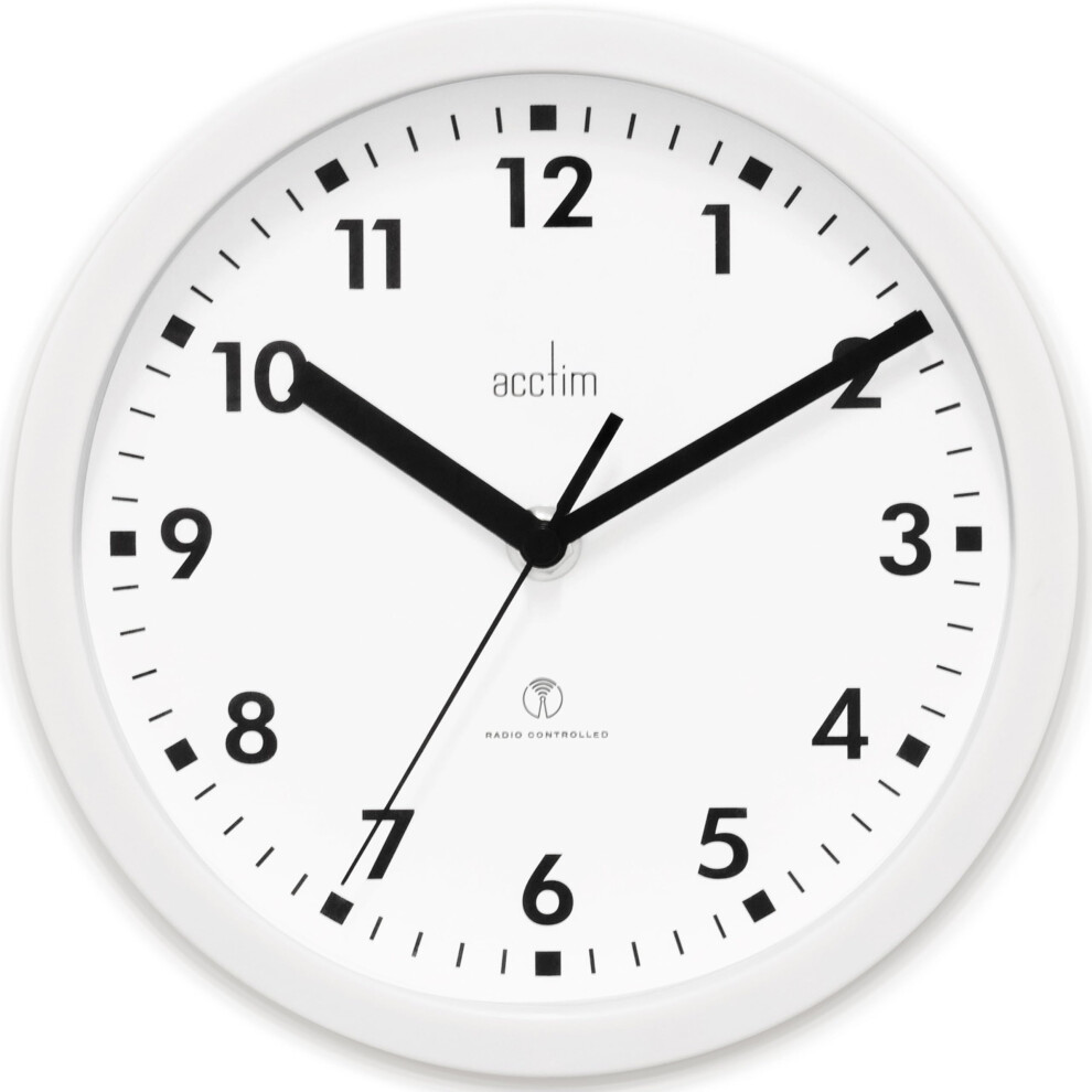 Acctim 74662 Nardo 20Cm Radio Controlled Wall Clock White
