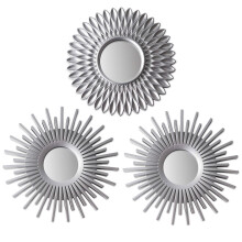 BONNYCO Wall Mirrors Pack of 3, Round Silver Mirrors for Living Room, Home Decor and Bedroom. Hanging Wall Decoration Hallway, Small Shabby Chic Home