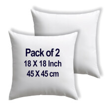 raajsee Cushion Inserts 45cm x 45cm / 18 x 18 inch (Pack of 2), Cotton Blend Fabric, Sofa Cushions Inner Pads Decorative Stuffing For Square FoamThrow