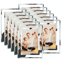 Hoikwo 12 Pack Photo Frames 6x4,4x6 Picture Frames with Silver Mirrored Glass, Multi Picture Frames for Tabletop Display