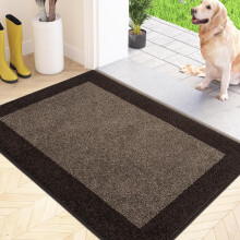 FCSDETAIL Dirt Trapper Indoor Door Mat 50 x 80 cm, Non-slip Entrance Rug, Machine Washable Dog Doormat, Inside Floor Mat for Entryway, Muddy Shoes &
