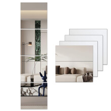 MCLEULLA Full Length Acrylic Mirrors Stickers for Walls, 4pcs Self Adhesive Safe Plexi-glass Mirror, Shatterproof Wall-Mounted Stick On Makeup Large